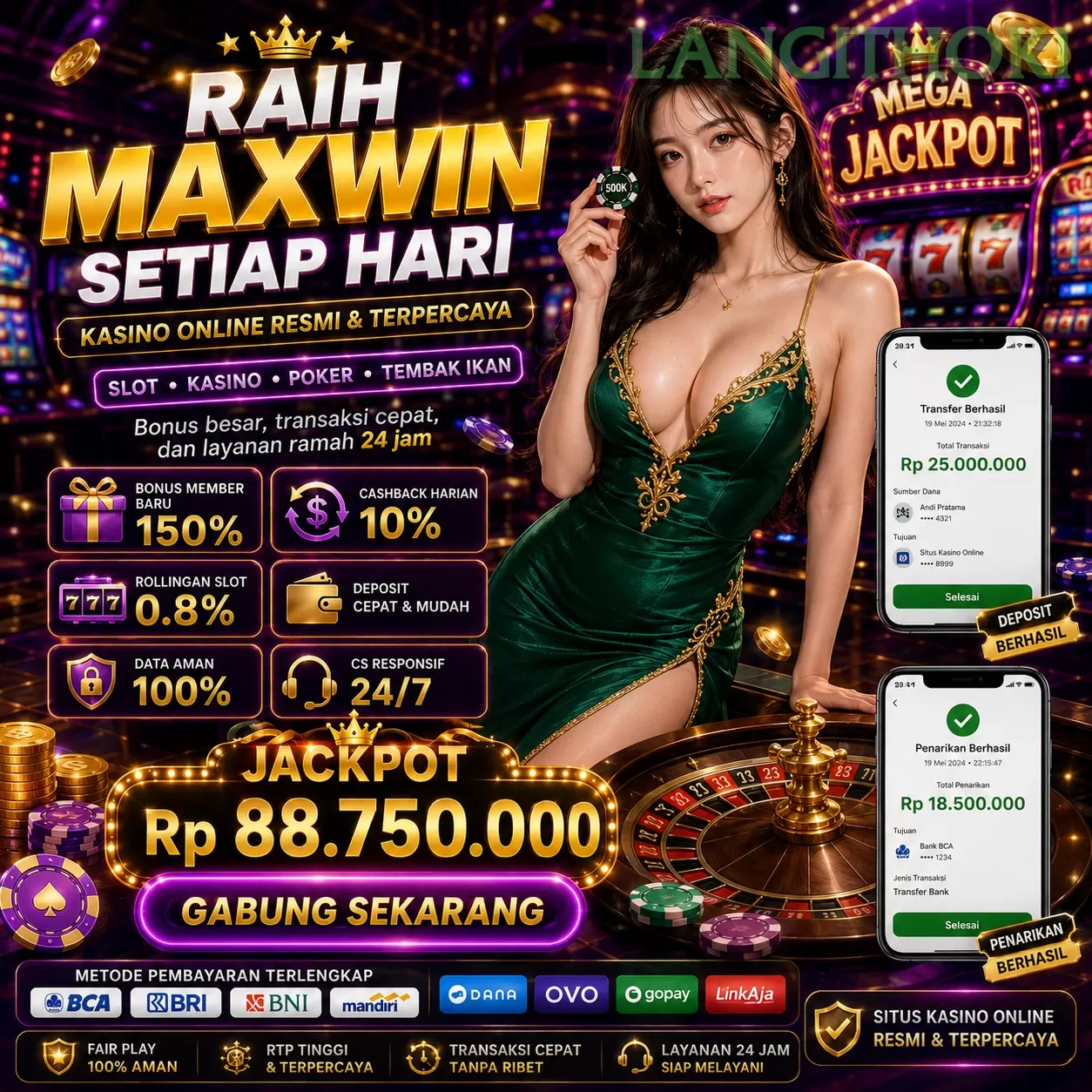 Main langithokid Menang Jackpot Besar